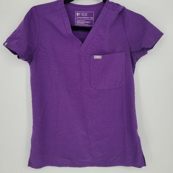Figs technical collection purple short sleeve scrub top size XXSMALL - Picture 1 of 6